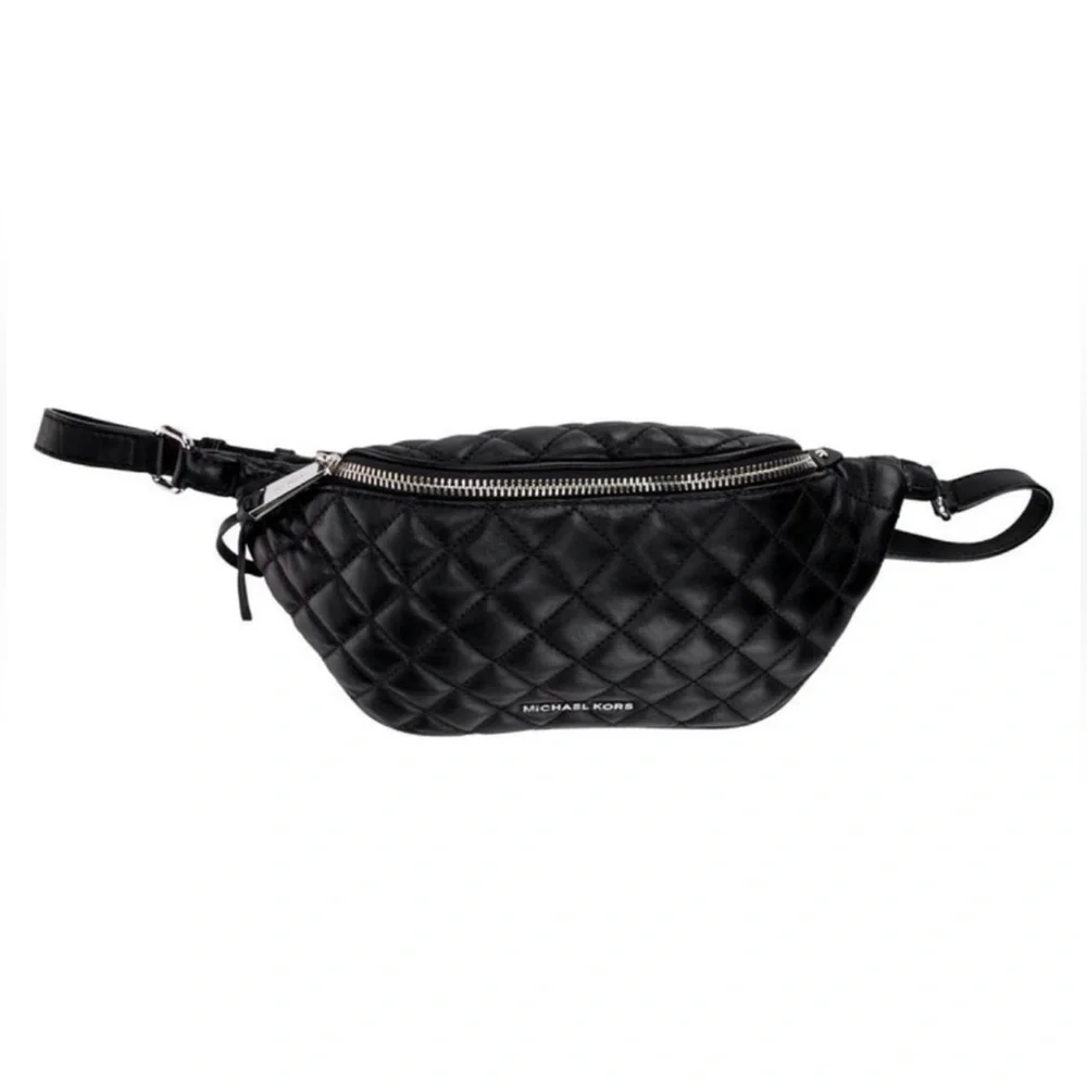 Michael Kors Quilted Black Leather Belt Bag - Picture 8 of 12